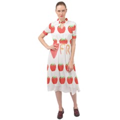 Strawberry T- Shirt We Love Fruit Straberries And Worms T- Shirt Keyhole Neckline Chiffon Dress by maxcute