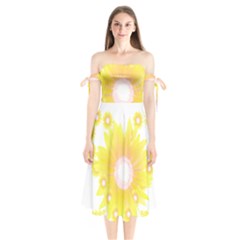 Sunflower Heart T- Shirt Sunflower Hearts, Sunflowers, Heart, Bloom T- Shirt Shoulder Tie Bardot Midi Dress by maxcute