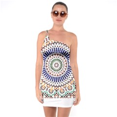 Tiles T- Shirttile Pattern, Moroccan Zellige Tilework T- Shirt One Soulder Bodycon Dress by maxcute