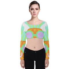 Tropical Fruit T- Shirt Pineapple At Sea T- Shirt Velvet Long Sleeve Crop Top by maxcute