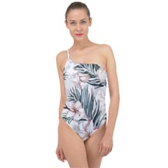 Tropical T- Shirt Tropical Garden Sheet T- Shirt Classic One Shoulder Swimsuit by maxcute