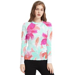 Tropical T- Shirt Tropical Gorgeous Floristic T- Shirt Women s Long Sleeve Rash Guard by maxcute