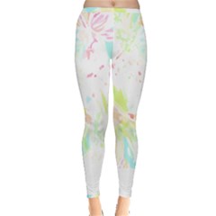 Tropical T- Shirt Tropical Graceful Blossoming T- Shirt Inside Out Leggings by maxcute