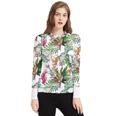 Tropical T- Shirt Tropical Majestic Floral T- Shirt Women s Long Sleeve Rash Guard by maxcute