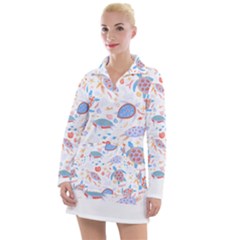 Turtle T- Shirt Sea Turtles Pattern T- Shirt Women s Long Sleeve Casual Dress by maxcute