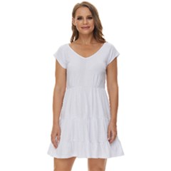 Undulating T- Shirt Waves Short Sleeve Tiered Mini Dress by maxcute