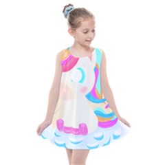 Unicorn Lover T- Shirt Cartoon Little Unicorn  T- Shirt Kids  Summer Dress by maxcute