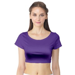 Lavender Twilight Short Sleeve Crop Top by HWDesign