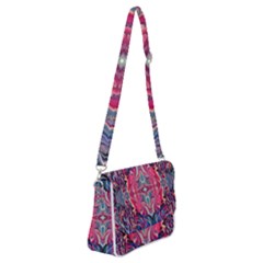 Abstract Arabesque Shoulder Bag With Back Zipper by kaleidomarblingart