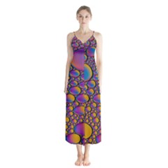 Bubble Color Button Up Chiffon Maxi Dress by artworkshop