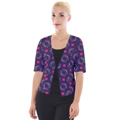 Geometric Pattern Retro Style Cropped Button Cardigan by Ravend