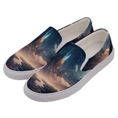 Space Planet Universe Galaxy Moon Men s Canvas Slip Ons by Ravend