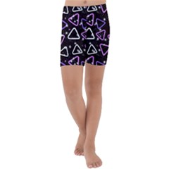 Abstract Background Graphic Pattern Kids  Lightweight Velour Capri Yoga Leggings by Ravend