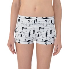 Pattern Cats Black Feline Kitten Reversible Boyleg Bikini Bottoms by Ravend