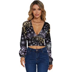 Digitalart Balls Long Sleeve Deep-v Velour Top by Sparkle