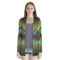 Digitalart  Waves Drape Collar Cardigan by Sparkle