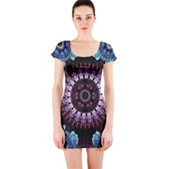 Digitalart Kaleidoscope Short Sleeve Bodycon Dress by Sparkle