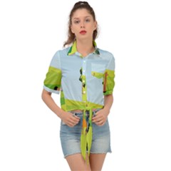 Large Tie Front Shirt  by SymmekaDesign