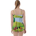 Mother And Daughter Yoga Art Celebrating Motherhood And Bond Between Mom And Daughter. Babydoll Tankini Set View2
