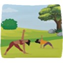 Mother And Daughter Yoga Art Celebrating Motherhood And Bond Between Mom And Daughter. Seat Cushion View1