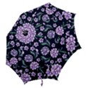 Elegant purple pink peonies in dark blue background Hook Handle Umbrellas (Medium) View2