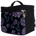 Elegant purple pink peonies in dark blue background Make Up Travel Bag (Big) View2