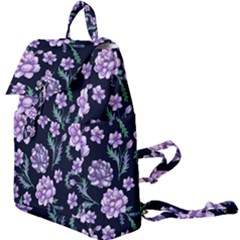 Elegant Purple Pink Peonies In Dark Blue Background Buckle Everyday Backpack by augustinet