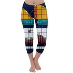 Abstract Statistics Rectangles Classification Capri Winter Leggings  by Pakemis