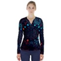 Big Data Abstract Abstract Background V-Neck Long Sleeve Top View1