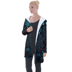 Big Data Abstract Abstract Background Longline Hooded Cardigan by Pakemis