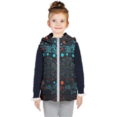 Big Data Abstract Abstract Background Kids  Hooded Puffer Vest by Pakemis