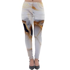 Marble Stone Abstract Gold White Color Colorful Lightweight Velour Leggings by Pakemis