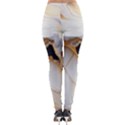 Marble Stone Abstract Gold White Color Colorful Lightweight Velour Leggings View2