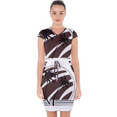 Palm Tree Design-01 (1) Capsleeve Drawstring Dress  by thenyshirt