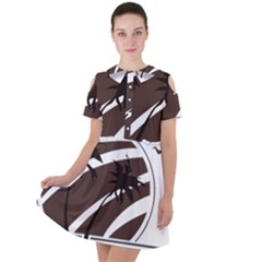 Palm Tree Design-01 (1) Short Sleeve Shoulder Cut Out Dress  by thenyshirt