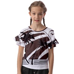 Palm Tree Design-01 (1) Kids  Cut Out Flutter Sleeves by thenyshirt