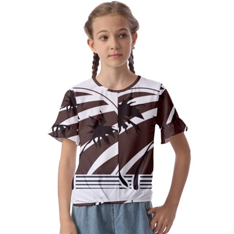 Palm Tree Design-01 (1) Kids  Cuff Sleeve Scrunch Bottom Tee by thenyshirt