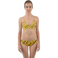 Background Yellow Background Wrap Around Bikini Set by Ravend