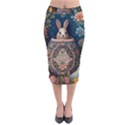 Easter Bunny Rabbit Flowers Easter Happy Easter Velvet Midi Pencil Skirt View1