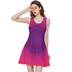 Geometric Pattern Line Art Kaleidoscope Symmetry Inside Out Racerback Dress by Jancukart