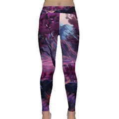 Landscape Landscape Painting Purple Purple Trees Classic Yoga Leggings by Jancukart