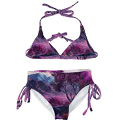 Landscape Landscape Painting Purple Purple Trees Kids  Classic Bikini Set