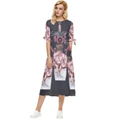 1679055305371 Jpeg 1679065992300 Bow Sleeve Chiffon Midi Dress by BRAHIMSHOPPING2023