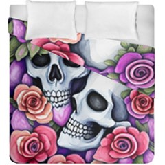 Floral Skeletons Duvet Cover Double Side (king Size) by GardenOfOphir