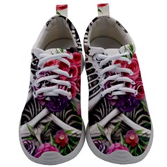 Gothic Floral Skeletons Mens Athletic Shoes by GardenOfOphir