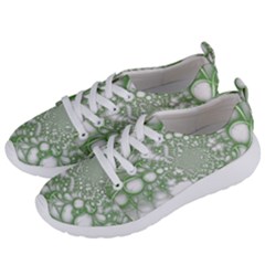 Green Abstract Fractal Background Texture Women s Lightweight Sports Shoes by Ravend