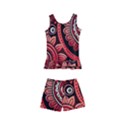 Bohemian Vibes In Vibrant Red Kids  Boyleg Swimsuit View1