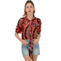 Bohemian Vibes In Vibrant Red Tie Front Shirt  View1