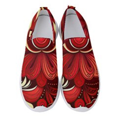 Bohemian Flower Drop Women s Slip On Sneakers by HWDesign