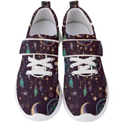 Bohemian  Stars, Moons, And Dreamcatchers Men s Velcro Strap Shoes by HWDesign